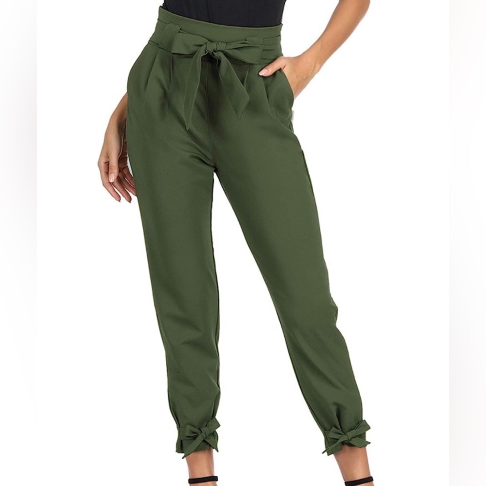 Grace Karin Womens Casual High Waist Pencil Pants with Bow-Knot Pockets, NWOT